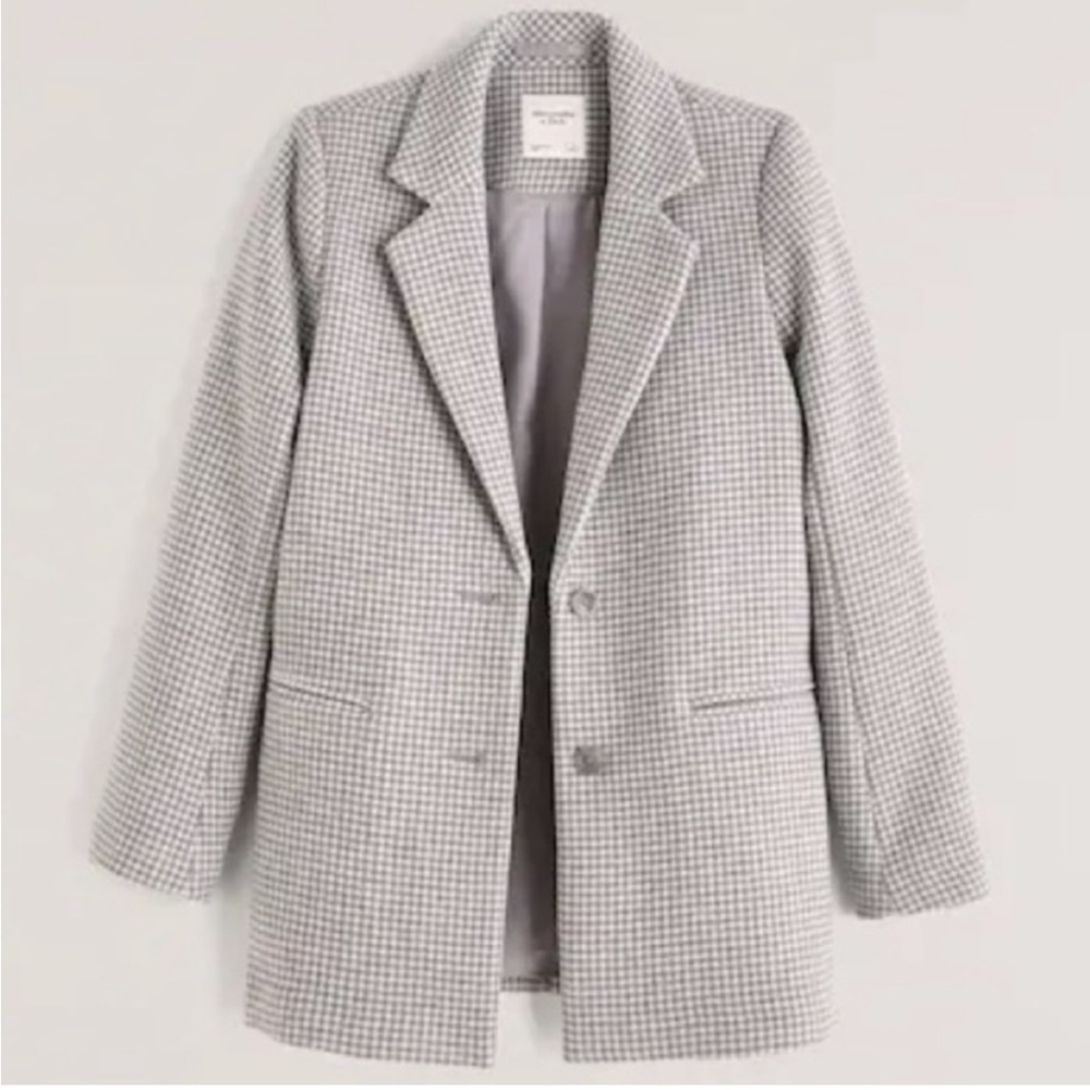 A&F Houndstooth Wool Blend Blazer